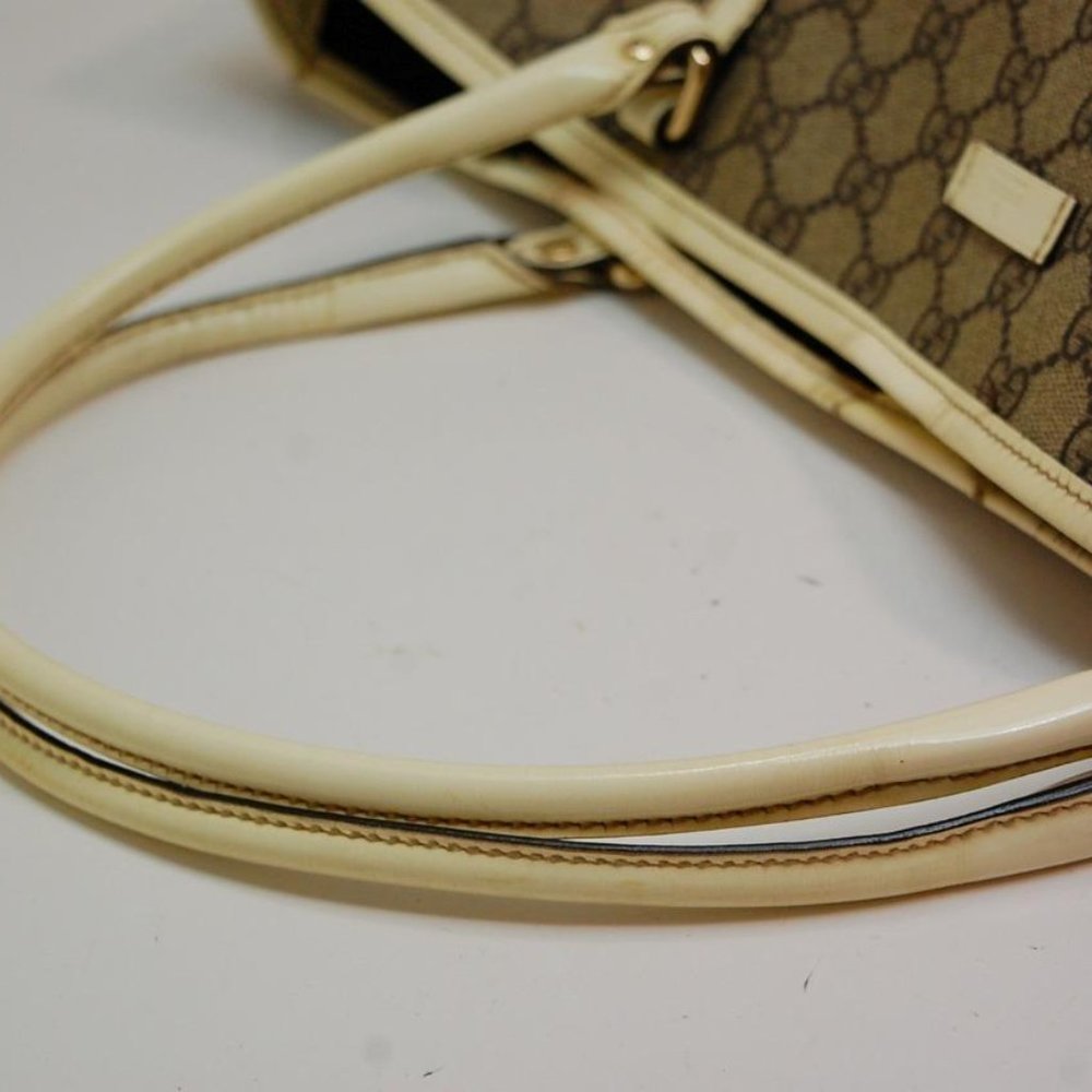 GUCCI**RARE EXTRA LARGE SIZE **20 X 13 X 8** TOTE CREAM/TAN - Picture 11 of 14